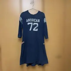 DENIM DUNGAREE 七分袖ワンピース 160 ママ