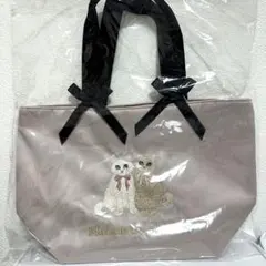 Maison de FLEUR メゾンドフルール　ネコ刺繍バッグ 薄いピンク