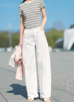 ユニクロ UNIQLO ミニT 半袖 Tシャツ M ボーダーのサムネイル
