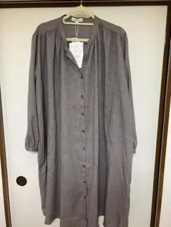 タイムセール‼️‼️大きいサイズ　コーディロイ　グレー シャツワンピース 長袖