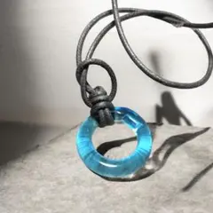 ※新品※青色円形ペンダントネックレス※沖縄