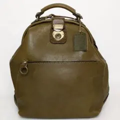 美品希少 HERZ ヘルツ 40周年 わんぱくリュック 本革 カーキのサムネイル