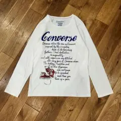 平成 古着 converse スニーカープリント　ラインストーン　英字　ロンTのサムネイル