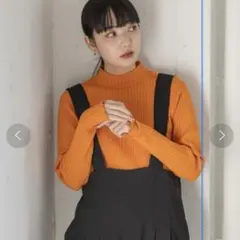 【美品】LOWRYS FARM ハイネックロングスリーブ　オレンジ