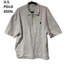 U.S. POLO ASSN. グレー M ジッパーポロシャツ