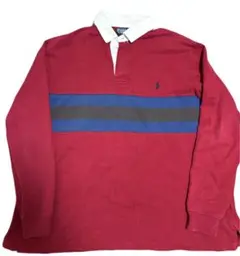 90s ラルフローレン エンブレム刺繍 ラガーシャツ 3XL 超ビッグサイズ希少