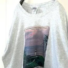 ギルダン 灯台 ハワイ KILAUEA Tシャツ L グレー 灰色 古着