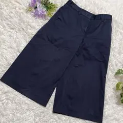 美品✨theory luxe ワイドパンツ 36 S ネイビー クロップド丈