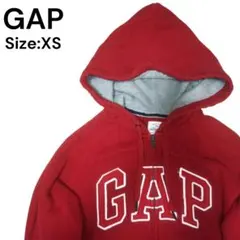 GAP ジップアップ パーカー y2k XSサイズ レッド ビッグロゴ