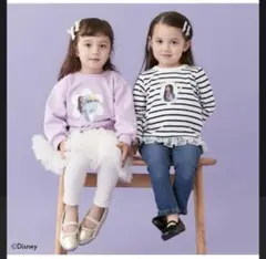 プティマイン　ディズニー　アーシャ　ボーダーフリルtシャツ　100