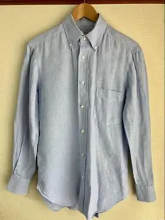 イタリア製 BARBA×バーニーズ BDシャツ リネンコットン 15 1/2