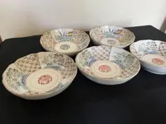 美濃焼 色絵 五寸なます皿 5枚 管理A4126のサムネイル