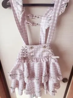 LIZLISA はしごリボンギンガムティアードスカパン