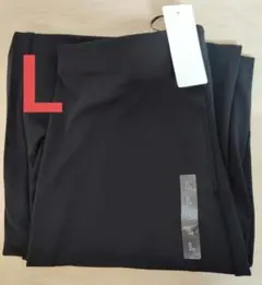 新品 UNIQLO クレープジャージーストレートパンツ ブラック 黒 Lユニクロ