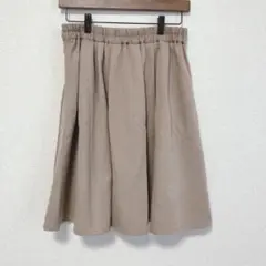 Nano Universe【F】ベージュ フレアスカート ゴムウエスト