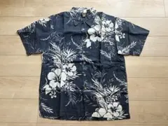 アロハシャツ ネイビー 花柄 半袖 Mのサムネイル