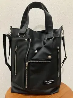 GlyPhS punkrockクラストパッチワーク トート バッグバムフラップ付