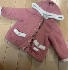 90オリーブデオリーブ　フードリボンレトロ裏ボアコート