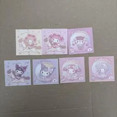 むにゅぐるみパティオ マイメロディ50周年 ノベルティ ステッカー　7枚セット