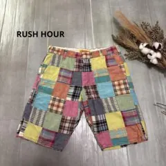 RUSH HOUR／ハーフパンツ／パッチワーク／総柄／M／a2105