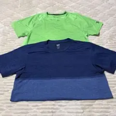 Under Armour グリーン UNIQLO ネイビー Tシャツ　XL 2枚