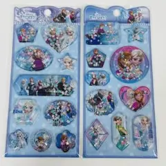 アナ雪　アナと雪の女王　ウォーターシール　2枚セット　ぷっくり　3D シール