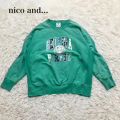 nico and... Letters 8 コラボロゴ裏毛プルオーバー　トップス