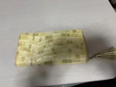 モザイクデザイン 長財布 イエロー　italian letather