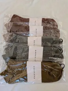 HARUSAKU5足セット ソックス ブラウン グレー オリーブ カーキ