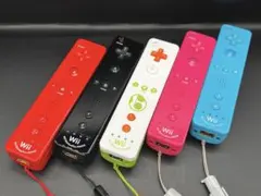 【美品】Wiiリモコン 5個セット、カバー3個付き