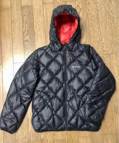 mont-bell キッズ　リバーシブルダウンコート 黒赤
