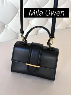 MilaOwenブラックミニショルダーバッグゴールド金具