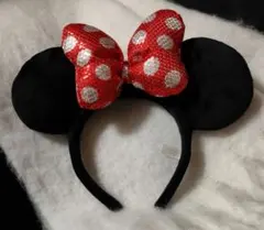 ディズニー　ミニー　リボンスパンコール　カチューシャ