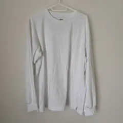 ユニクロ　エアリズムコットンクルーネックTシャツ　長袖　ホワイト　L サイズ