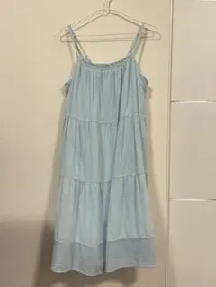 UNIQLO 水色 ノースリーブワンピース