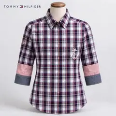 み*か様 TOMMY HILFIGER チェックシャツ 7分袖 イカリ刺繍 レデ