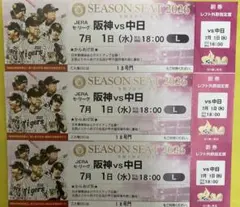 【阪神タイガース】甲子園観戦チケット３枚連番(7/1)のサムネイル