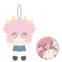 桃井愛莉 ぬいぐるみマスコット グリッター缶バッジ はぴこれ