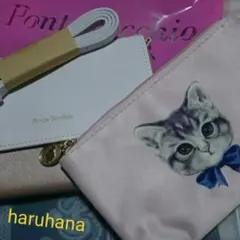 送料込♥限定値下♡美人百花 ♡ネコ プリント ポーチ＆2way ミニバッグ♡レア