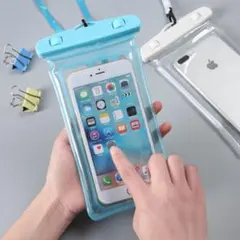 防水ケース　防水スマホケース　小物入れ　クッション付　ピンク