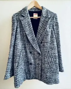 【タイムセール】BACCA ツイード ダブルブレストジャケット コート