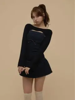andmary Bonnie denim mini dress - メルカリ
