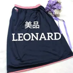 dh4 LEONARD スカート ネイビー 花柄 刺繍 レディースMサイズ相当のサムネイル