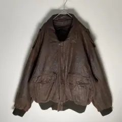 重厚 本革 ラムレザー A-2 フライトジャケット ボアライナー付 実寸XL以上