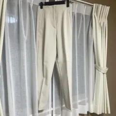 クリーム色 ハイウエスト スラックス