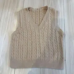 ニット ベスト ベージュ