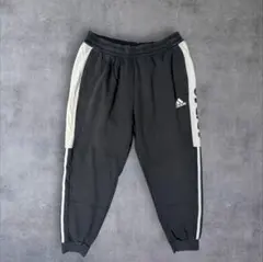 も*と様 adidas サイドラインロゴ スウェットパンツ 黒L