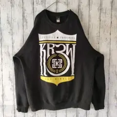 アメリカ古着　スウェット　KR3W　XL　プリントグラフィック　ブラック