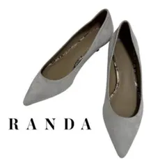 RANDA ランダ ポインテッドトゥ パンプス グレー 23cm 美品