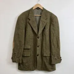 Hampstead ツイードテーラードジャケット くるみボタン エルボーパッチ